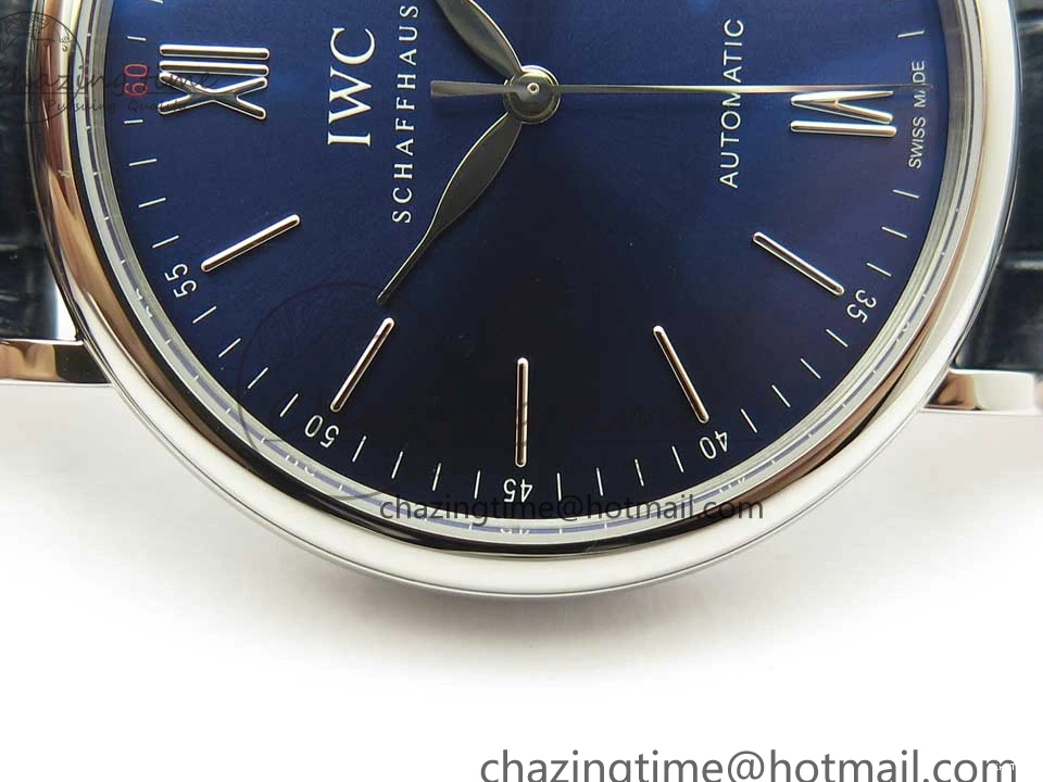 MIROTIME 0324 Portofino Automatic SS FKF 1:1 Best Edition Blue Dial on Blue Leather Strap A Cozy 7133